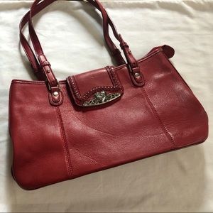 Red leather purse
